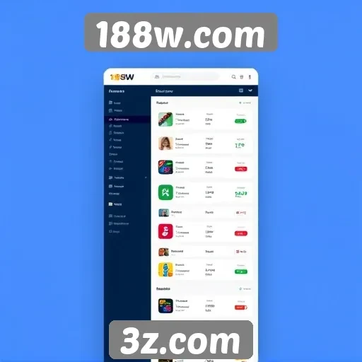 Investigando a interface do usuário do 188w.com